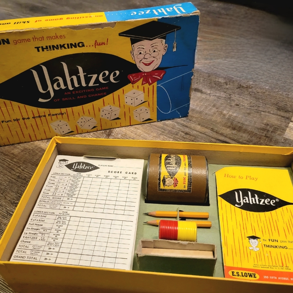 1956 Vintage Yahtzee Dice Game